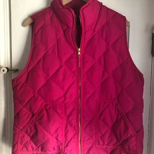 J Crew Hot Pink Puffer Vest